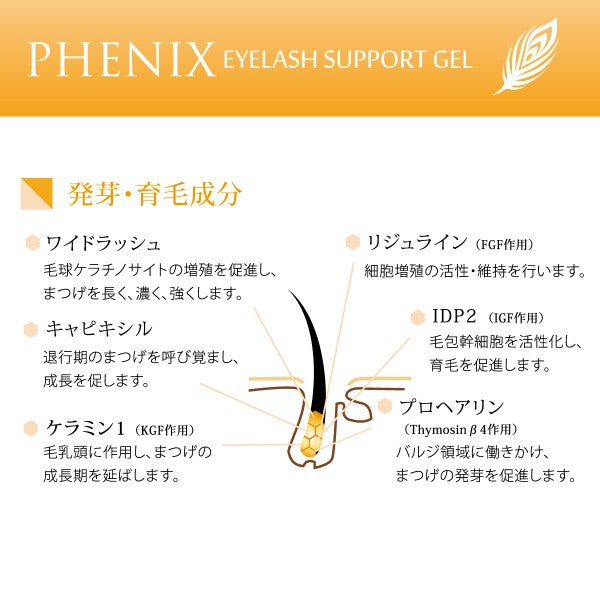 鳳凰眼 睫毛支撐凝膠・黑色 8ml　PHENIX EYE  EYELASH SUPPORT GEL THE BLUCK 8ml  フェニックスアイ　アイラッシュサポートジェル　ザ　ブラック　8ml